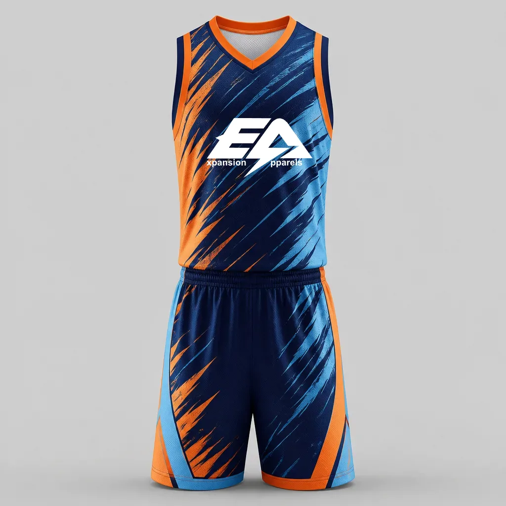 Kids and Adults Basketball Uniform Set - front view (with logo)